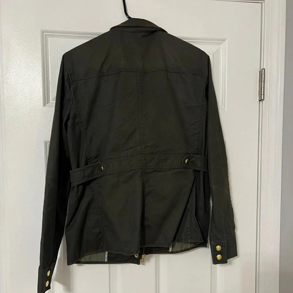 J. Crew | Olive / Army Green Resin-Coated Twill Utility Jacket | Size M - Picture 9 of 12